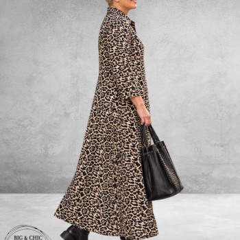 STUDIO Jurk MAXI LANG Leopard 