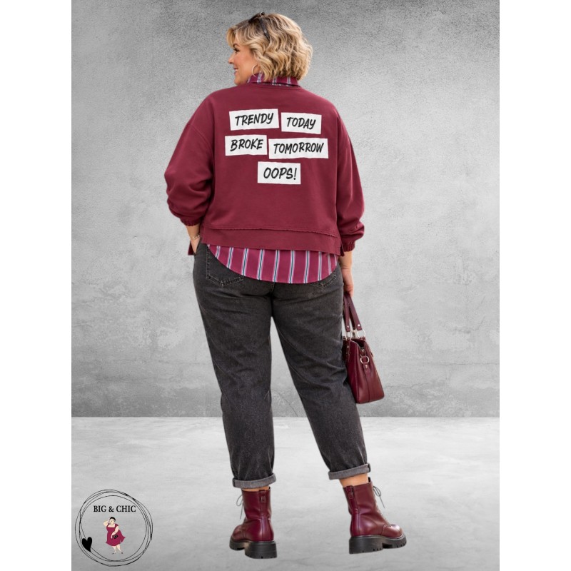 Smith en Soul Sweater Verrassend Achterkant Bordeaux