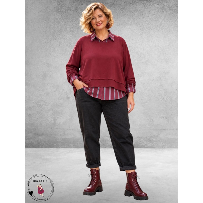 Smith en Soul Sweater Verrassend Achterkant Bordeaux