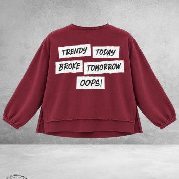 Smith en Soul Sweater Verrassend Achterkant Bordeaux