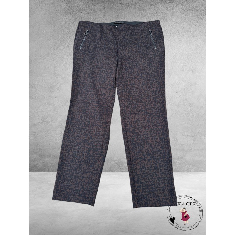 STARK Broek JACKY  Travel ZIP Grafisch Bruin-Zwart