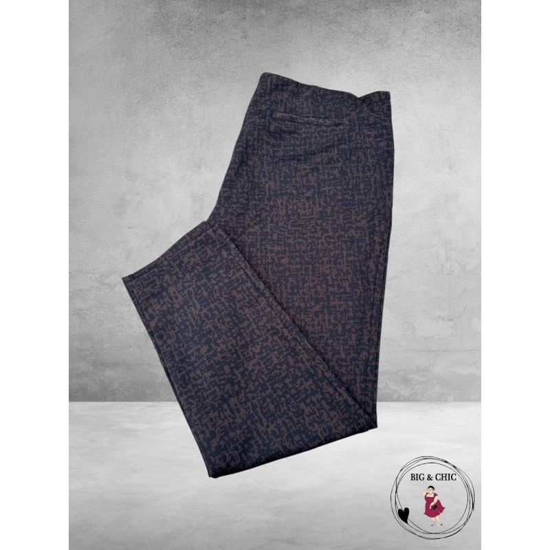 STARK Broek JACKY  Travel ZIP Grafisch Bruin-Zwart