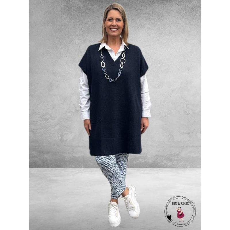 KAFFE CURVE Poncho Cannett Midnight Blue