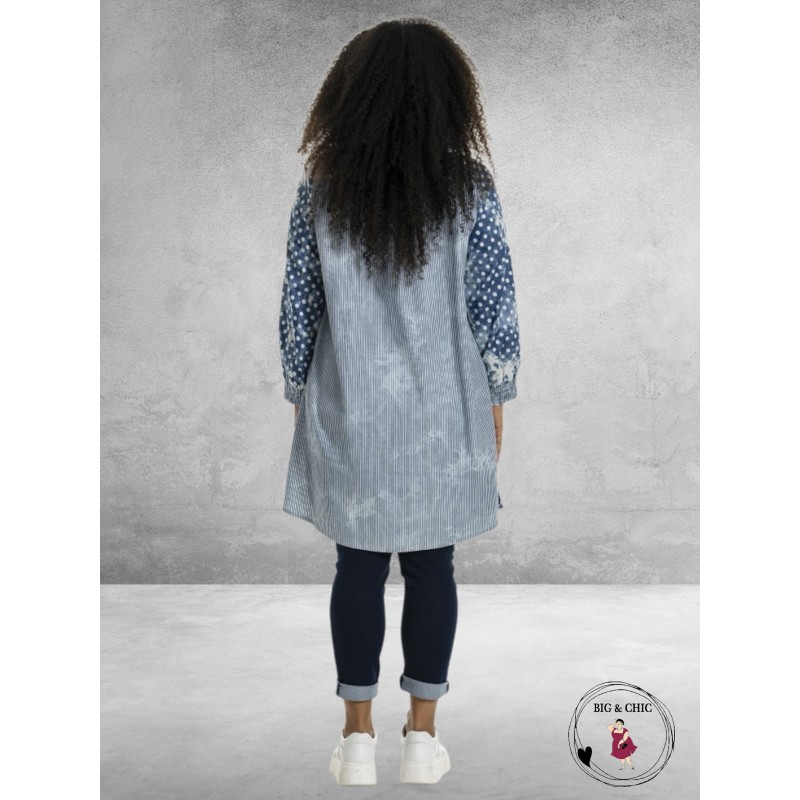 STUDIO Tuniek/Blouse Emille Denim Dot/Stripe