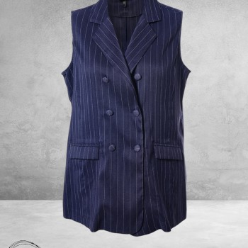 STUDIO Gilet Naia Blue/White
