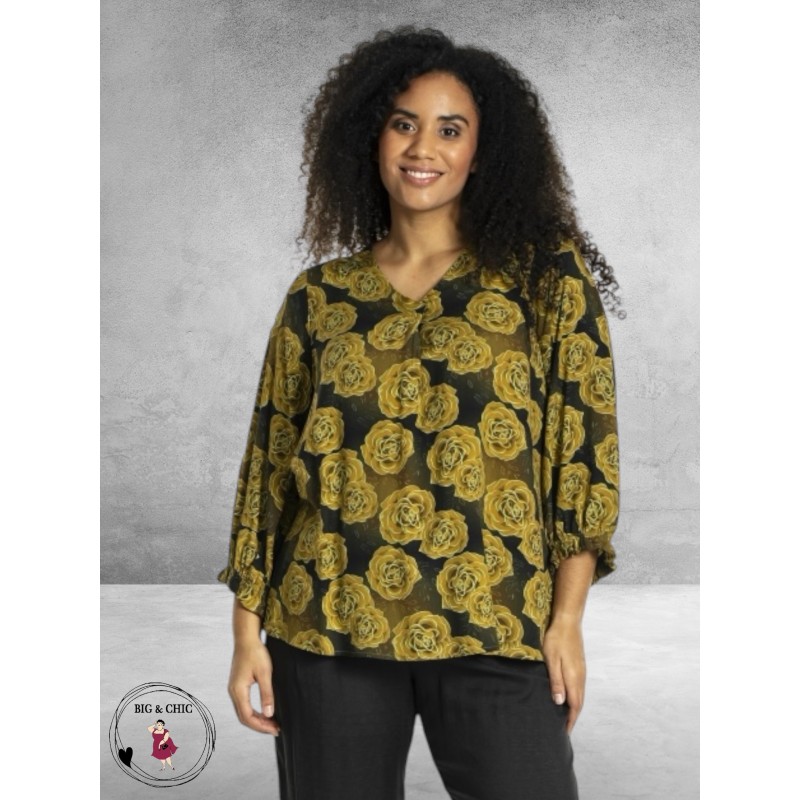 STUDIO Blouse Justina Green Roses