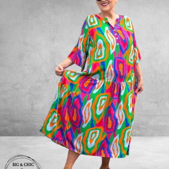 Version Jurk Stroken Lang Regenbogen