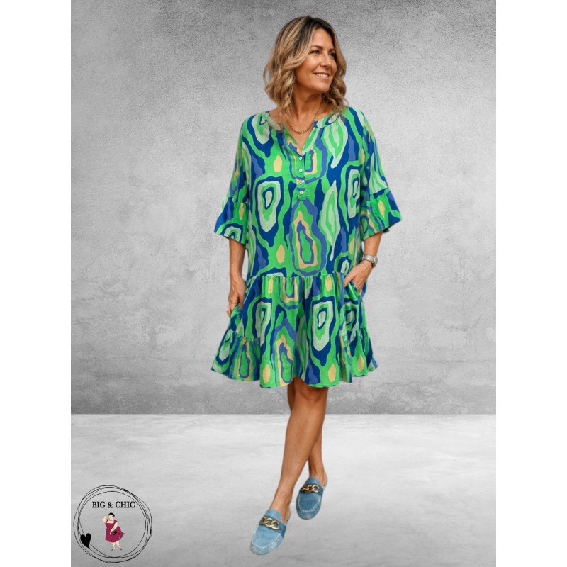 Version Jurk/Tuniek Blauw/Groen