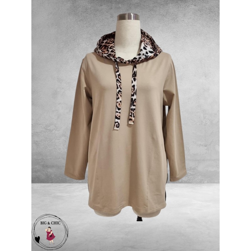 VERSION Sweater Zand /Luipaard