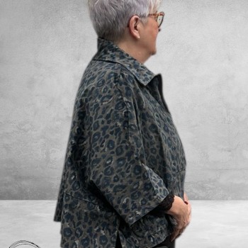 VINCENZO ALLOCCA Jasje/Vest Blauw Panterprint