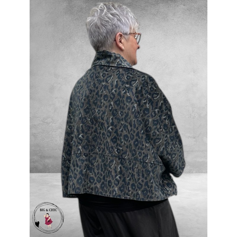 VINCENZO ALLOCCA Jasje/Vest Blauw Panterprint