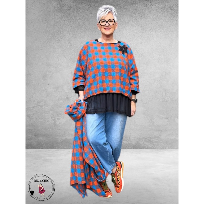 VINCENZO ALLOCCA Shirt Oranje/Blauw