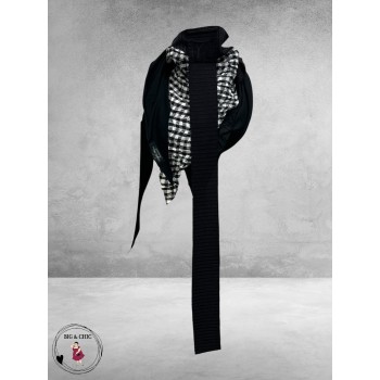 VINCENZO ALLOCCA Sjaal Zwart/Wit Ruitje