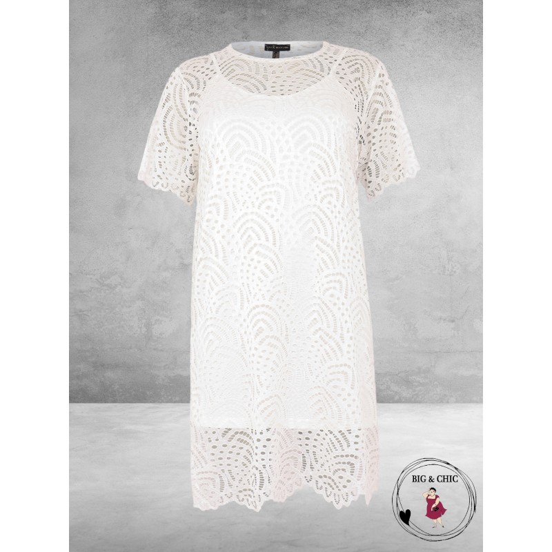 YOEK Jurk Broderie Wit