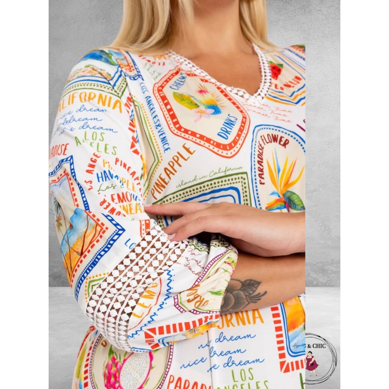 YOEK Jurk Tropicana Met Kant