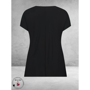 Plus Basics  Top/Shirt SS Travel Light Zwart