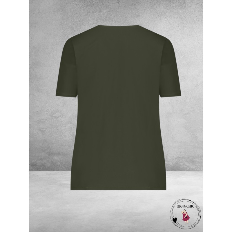 Plus Basics Wrap Top Khaki