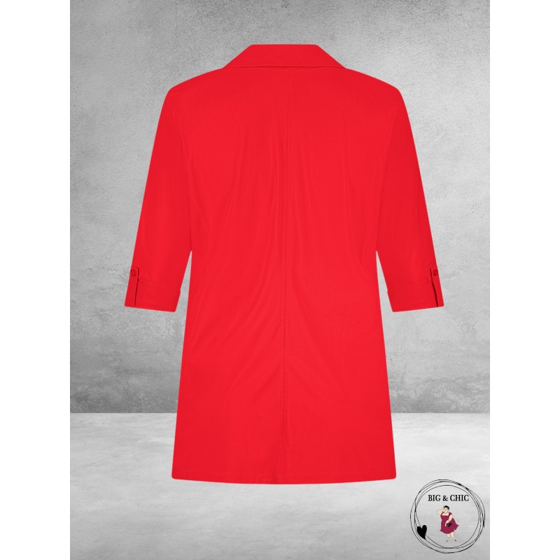 Plus Basics Blazer Roll-Up Red