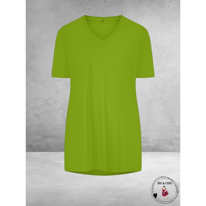 Plus Basics  Shirt Tee V-Neck KIWI