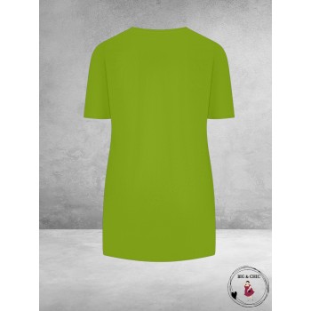Plus Basics  Shirt Tee V-Neck KIWI