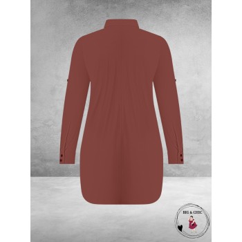 PLUS BASICS Blouse Long Cacao