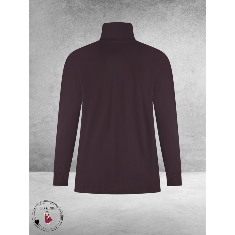 PLUS BASICS Shirt TURTLE NECK PRUNE