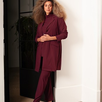 Plus Basics Blazer Long Jacket Burgundy