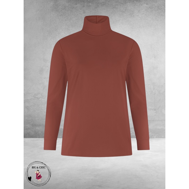 PLUS BASICS Shirt TURTLE NECK Cacao