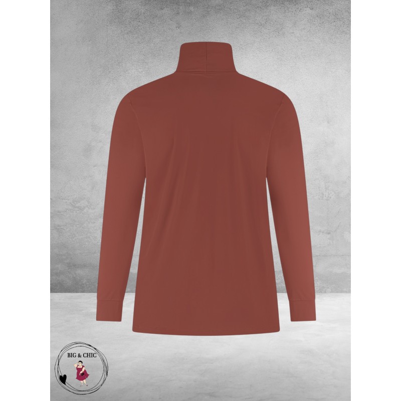 PLUS BASICS Shirt TURTLE NECK Cacao