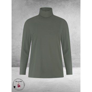 PLUS BASICS Shirt TURTLE NECK Mud