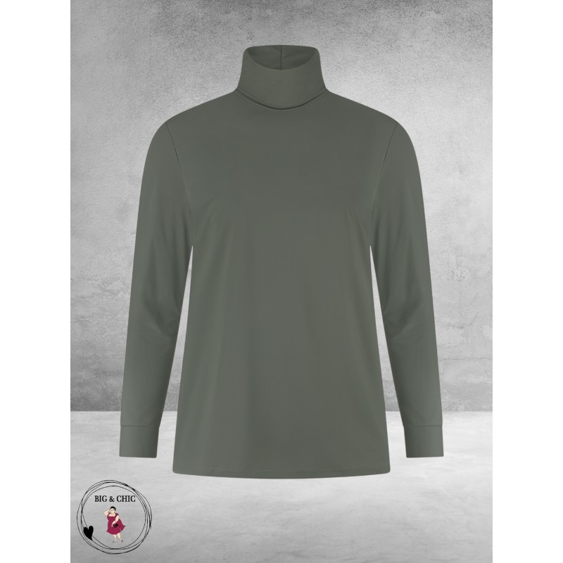 PLUS BASICS Shirt TURTLE NECK Mud