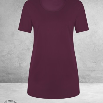Plus Basics Travel Shirt Rond Hals Burgundy