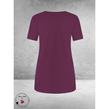 Plus Basics Travel Shirt Rond Hals Burgundy