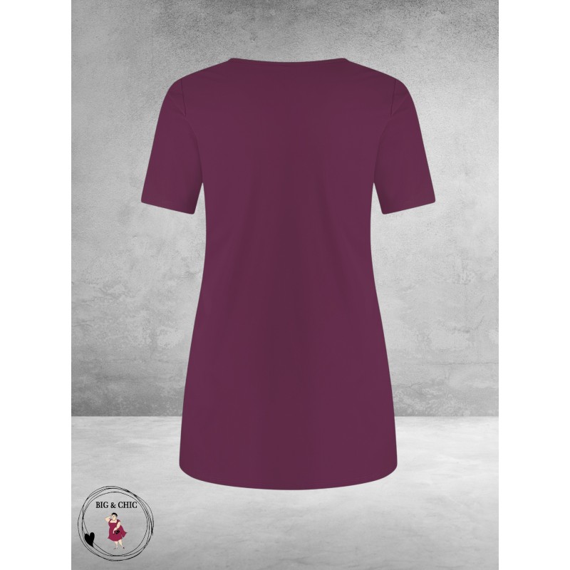 Plus Basics Travel Shirt Rond Hals Burgundy