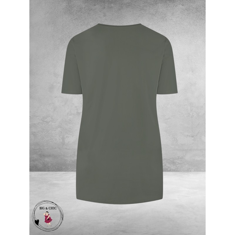 Plus Basics Travel Shirt V-Neck Hals Mud