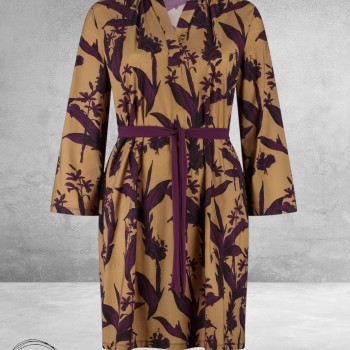 Plus Basics Dress MAO Belt Elegant Floral