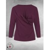 Plus Basics  Shirt Twisted Langemouw Burgundy