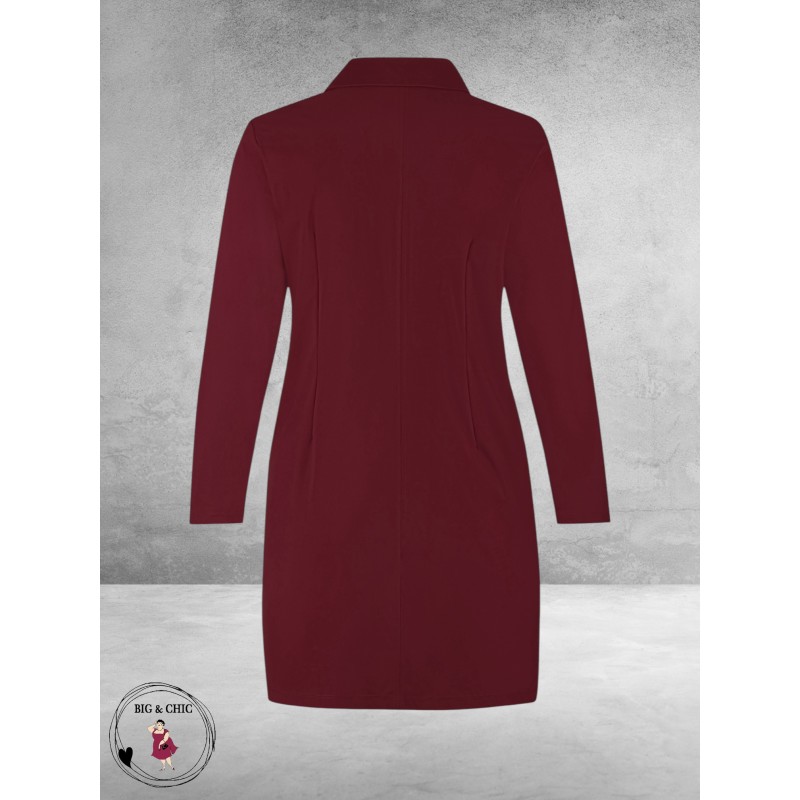 Plus Basics Blazer Long Jacket Berry