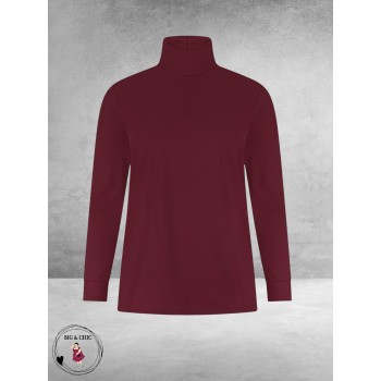 PLUS BASICS Shirt TURTLE NECK Berry