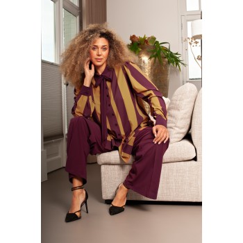 PLUS BASICS Shirt Puffed Block Stripe