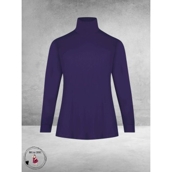 PLUS BASICS Shirt TURTLE NECK Deep Purple