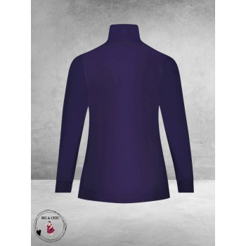 PLUS BASICS Shirt TURTLE NECK Deep Purple