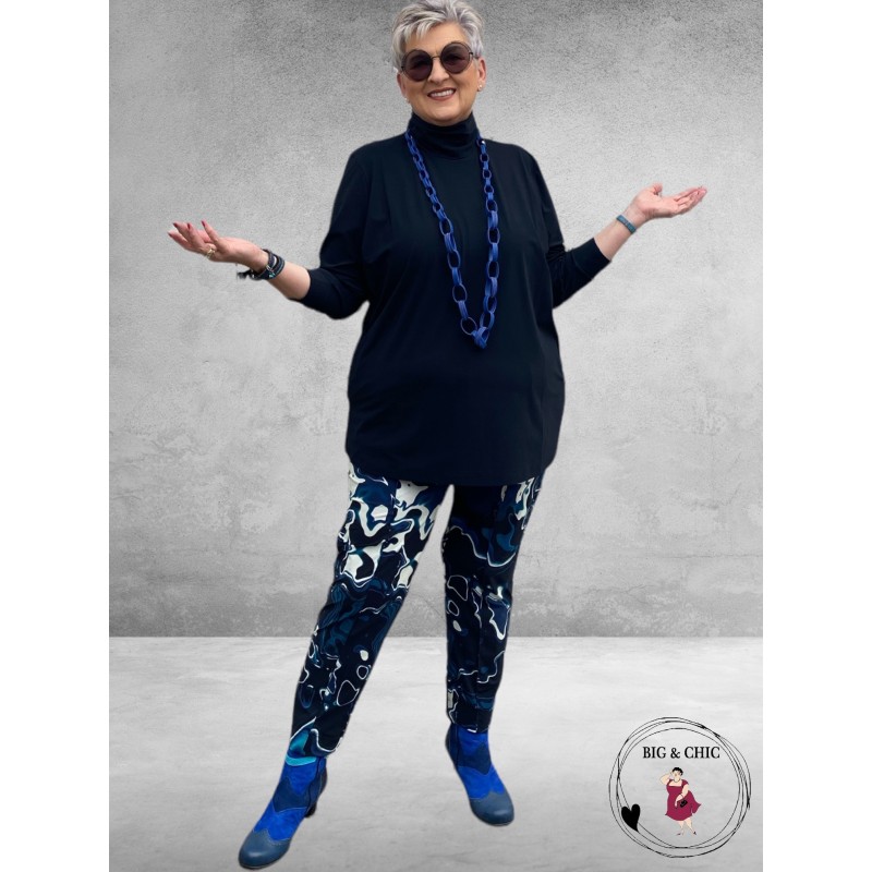 PLUS BASICS Shirt TURTLE NECK WINTER PLISSE