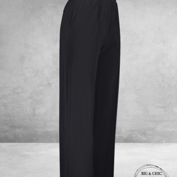 PLUS BASICS Broek/Pants WIDE ZWART WARM