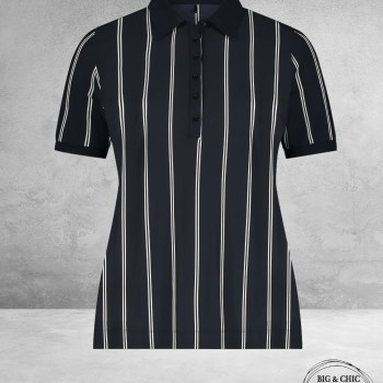 PLUS BASICS Polo Shirt Korte Mouw Twin Stripe