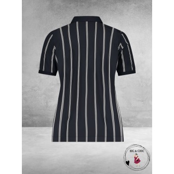 PLUS BASICS Polo Shirt Korte Mouw Twin Stripe