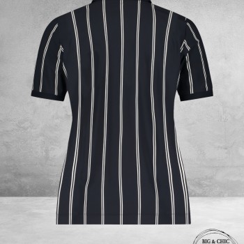 PLUS BASICS Polo Shirt Korte Mouw Twin Stripe