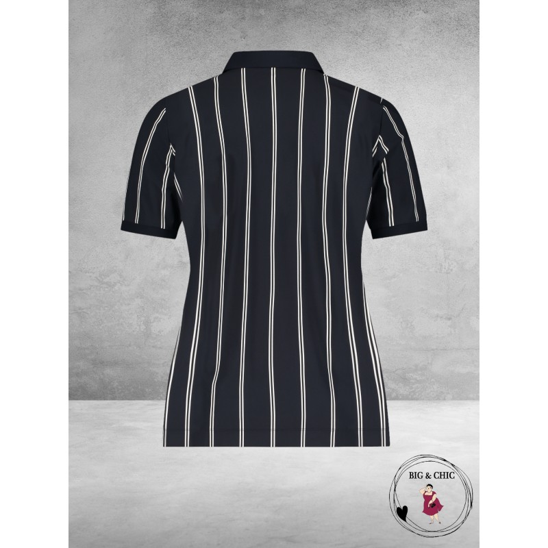 PLUS BASICS Polo Shirt Korte Mouw Twin Stripe