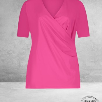 Plus Basics Wrap Top Fuchsia