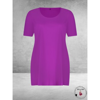 Plus Basics Travel Shirt Rond Hals CYCLAM